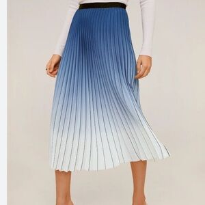 Mango pleated blue ombre skirt.